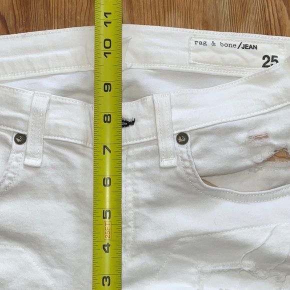 Rag & Bone Dre Distressed Cropped Skinny Jeans, White Brigade. Ripped. 25 - Picture 12 of 16